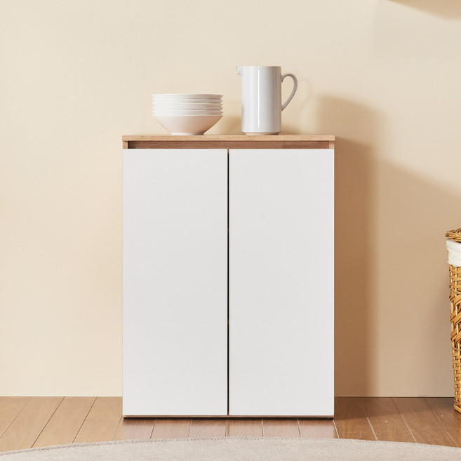동진가구 앤디 주방수납장 부엌 하부장 거실 양문도어장 600, 우드화이트