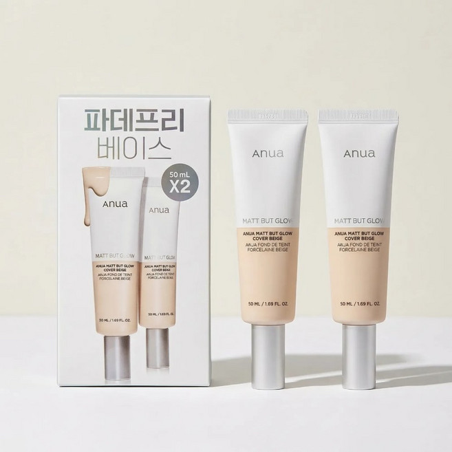 아누아 파데프리 매트 벗 글로우 커버베이지 1+1, 2개, 50ml, 50ml