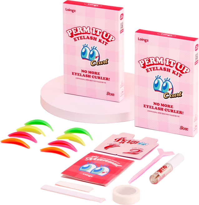 로잉즈 초보용 셀프 속눈썹펌 키트 5회분 저자극 풀구성, 1개, C컬(볼륨컬)