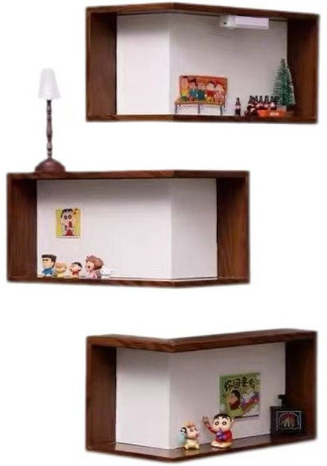 원목 벽걸이 코너 선반 다단 진열대 다용도 수납 인테리어 나무선반 거실 장식용 무타공 설치 미니 선반 제작 가능, 1단, 돌출형 40x20x20cm 한 개