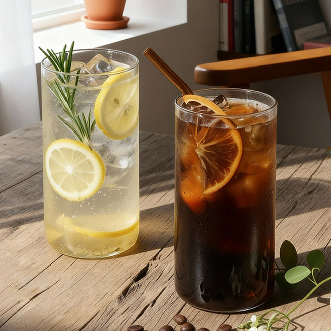 BESTAR 홈카페 투명 내열유리컵, 2개