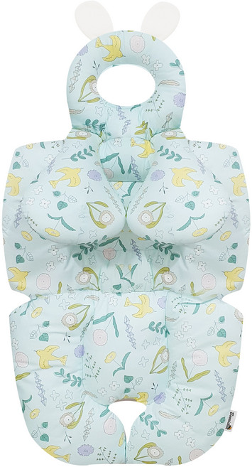 보니숑 짱구베개 + 목베개 일체형 사계절 유모차라이너, 아로니아블루, 1개