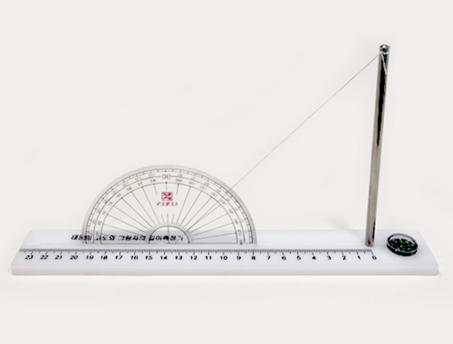 태양고도와 그림자길이측정기(나침반포함)-태양고도측정기, 1개