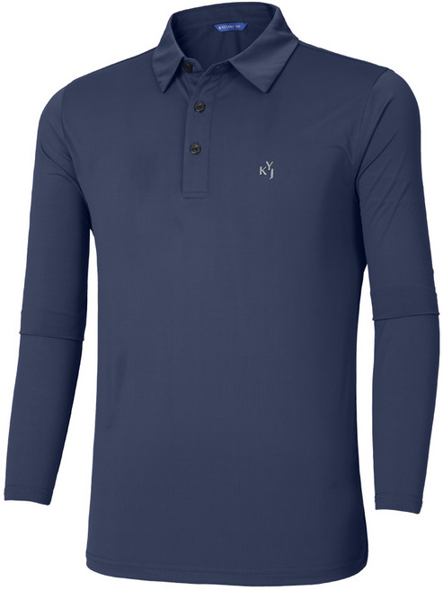 [김영주골프] 남성 카라 긴팔 티셔츠_스판 메쉬 에어리움