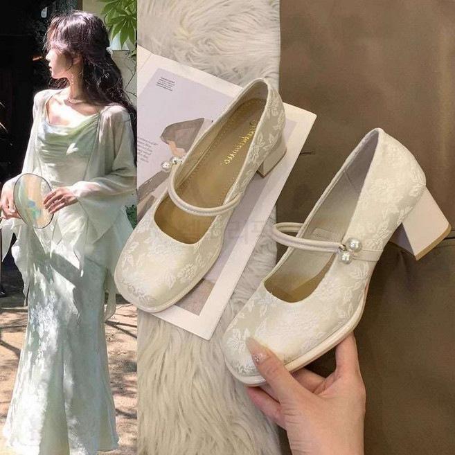 전통 자수 꽃신 여자 신발 키높이 한복화