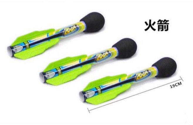 ZING 沖天火箭 腳踩氣壓式發射玩具 戶外露營公園玩具, 綠色*不可發光*火箭3支（不含發射器）, 1套
