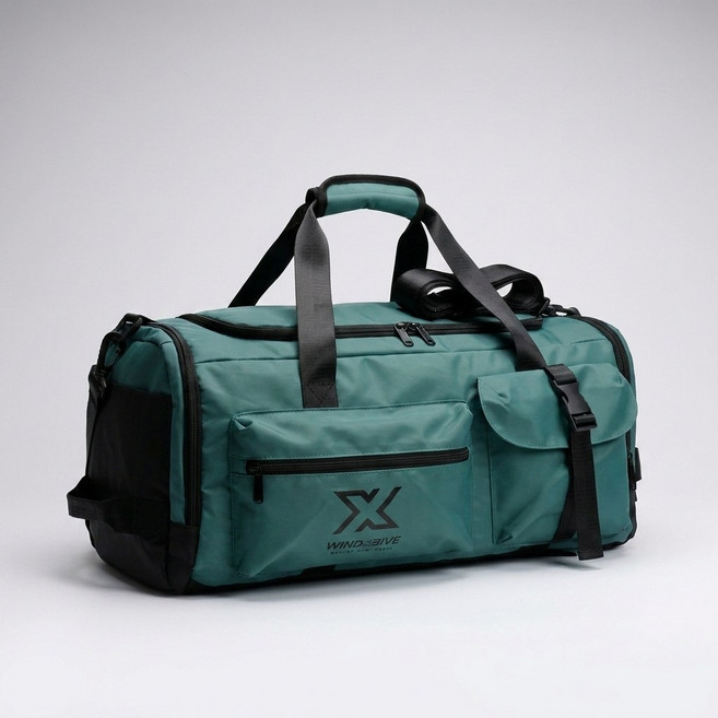 윈드다이브 짐 더플백 대용량 여행용 보스턴백 백팩 크로스백, 블루그린, 1개