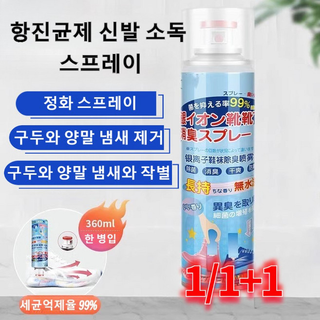 1/1+1 항진균제 신발 소독 스프레이 발 냄새 제거제, 260ml*1, 260ml
