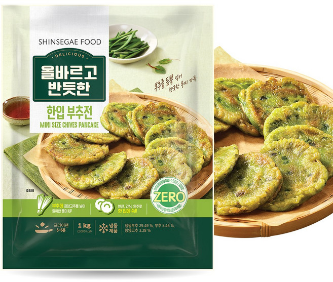 신세계푸드 올바르고 반듯한 한입 부추전 1kg 올반