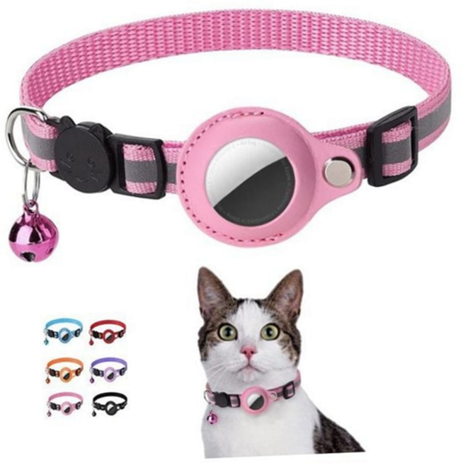 반려동물 추적 목걸이 고양이 웨어러블 이름표 강아지 위치추적기 나일론 방지 외출 방울 분실 목줄 길이, 오렌지