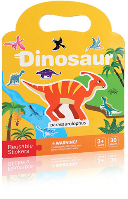 Bezt Dinosaur 手提泡泡貼 兒童益智玩具 可重複使用 恐龍主題 激發想像力, 外文書