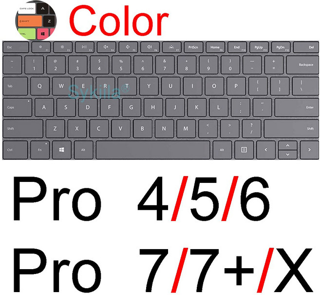 Microsoft Surface Pro 용 키보드 커버 10 9 7 8 7+ 6 5 4 3 X Studio GO 2 Book RT 실리콘 보호 스킨 케이, 12 Color