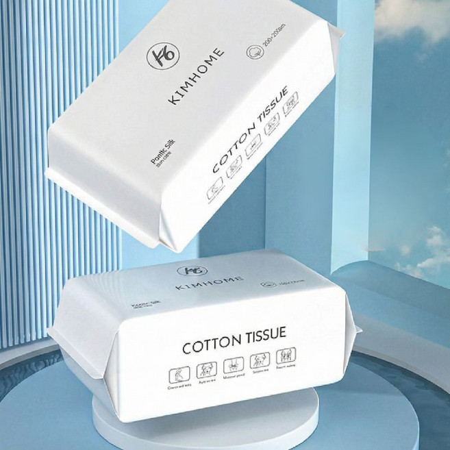 KIMHOME 洗臉巾 乾濕兩用棉柔巾 拋棄式卸妝巾 臉部清潔美容巾, 1個, 小包, 20片