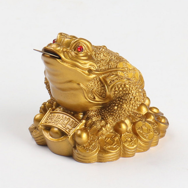 [호금사-황금 삼족 두꺼비] 생기 복두꺼비 재물 도자기 소품 인테리어 풍수 장식