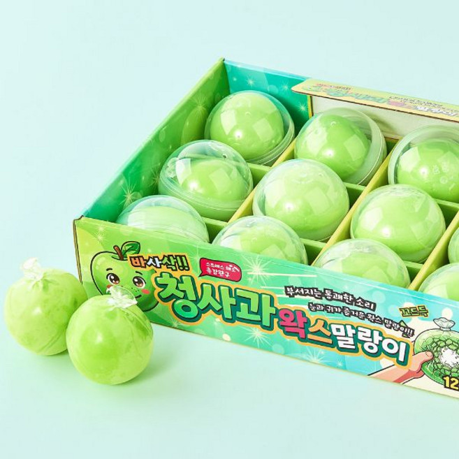 3위 - 청사과 왁뿌볼 말랑이 왁뿌 왁스뿌시기 스트레스볼, 초록, 60g, 2개