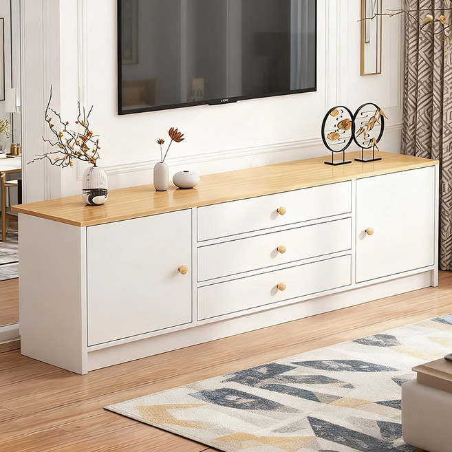 다용도 tv 장식장 대용량 티비다이 tv 서랍장, 화이트