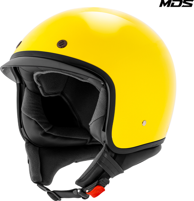 오토바이 스쿠터 배달 슈퍼커브 헬멧 MDS 매그넘 하프 오픈페이스 경량 KC인증 단색, 플레인 레몬 옐로우