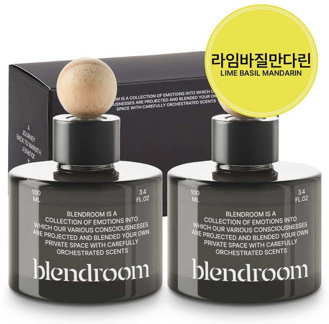 블랜드룸 차량용 디퓨저 1+1, 라임바질만다린100ml, 2개