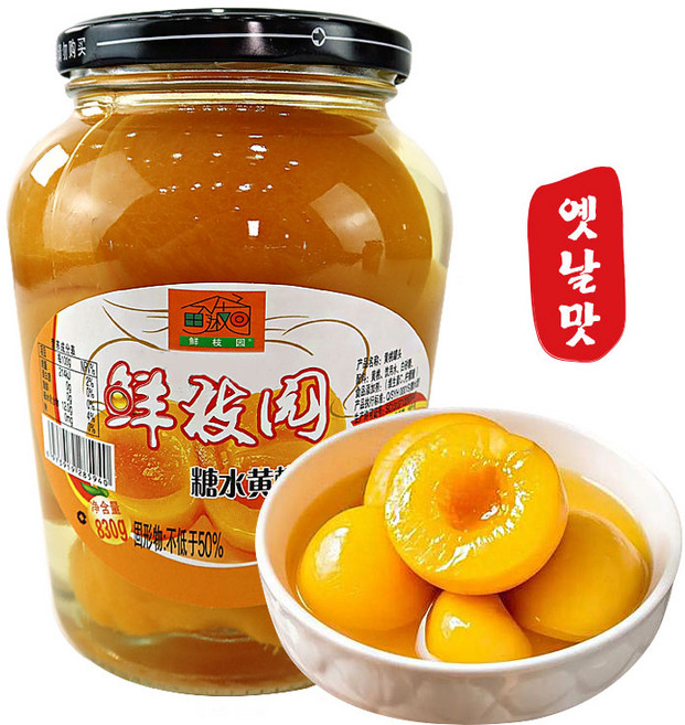 (배터짐) 웨샌좡 옛날맛 황도 병조림 중국 복숭아 통조림, 1개, 830g