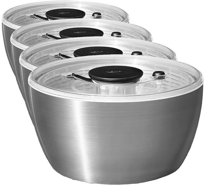옥소 스틸 샐러드, 6-2/74-Quart, Stainless Steel Salad Spinner, 1개