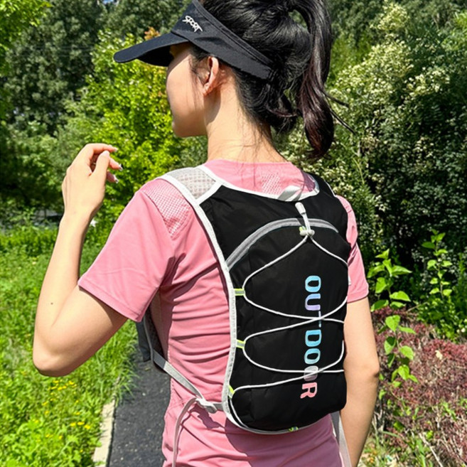 아웃도어 다용도 초경량 운동 수납 백팩 등산 가방, 블랙