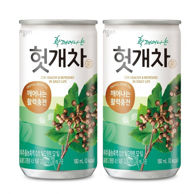 웅진 헛개차 180ml 미니캔, 15개