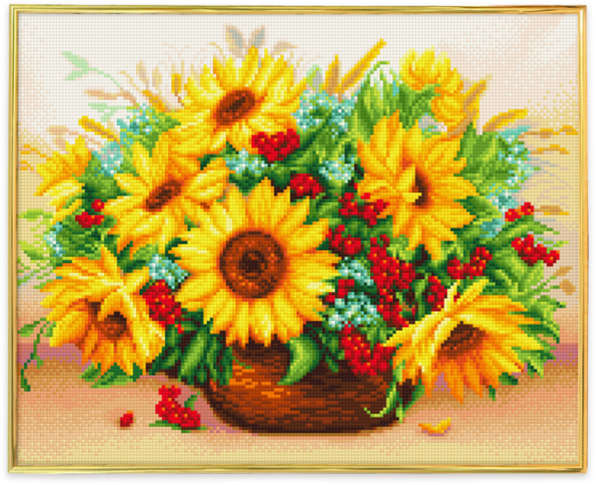 블링블링 보석십자수 슬림액자패키지 50x40cm (AB+원형), 1세트, BL5040-004 (해바라기사랑)