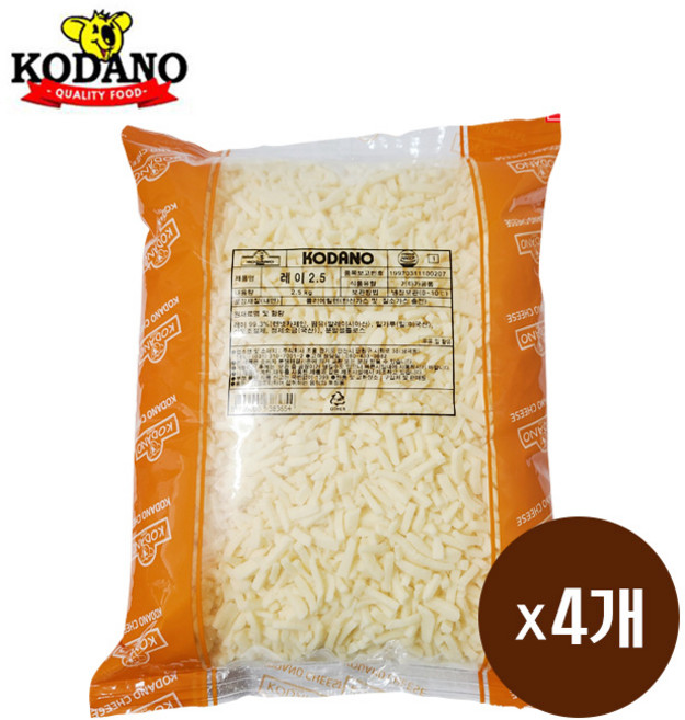 코스트코 피자치즈 대용량 모짜렐라치즈 2.5kg 업소용 가정용 피자 돈까스 떡볶이, 4개