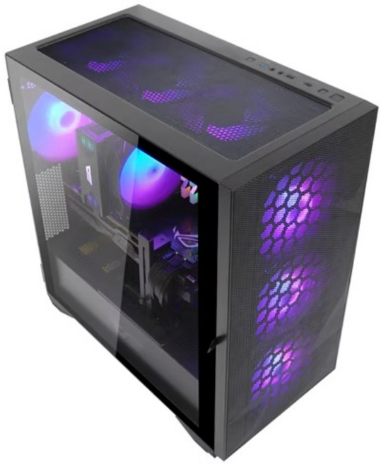 일반PC 컴퓨터케이스 DLX21 RGB MESH 강화유리(블랙), DLX21 MESH 블랙, 1개