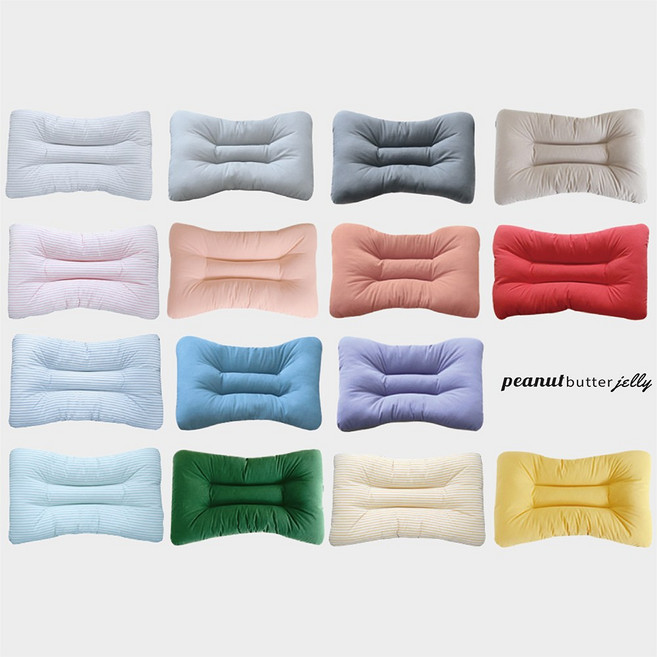 피넛버터젤리 피오라 빨아쓰는 낮은 경추베개, 그린