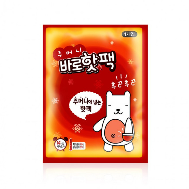 팜텍코리아 주머니 바로 핫팩 80g 1매, 1