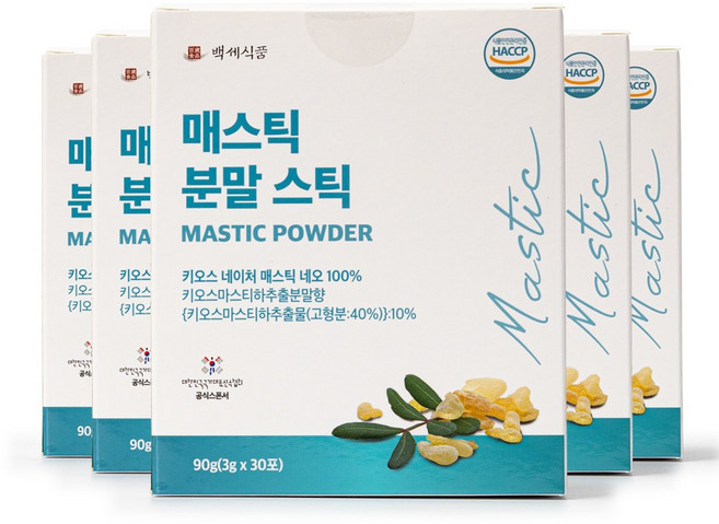 매스틱분말 스틱 HACCP인증제품, 90g, 5박스