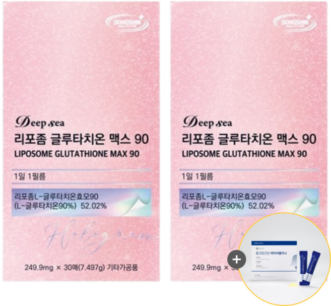 동신헬스케어 딥씨 리포좀 글루타치온 필름 30매 + 종근당 비타민C, 2개, 30회분