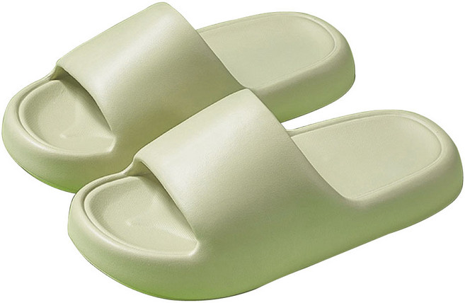 軟糖厚底拖鞋 居家室內EVA浴室防滑防水踩屎感, 豆綠(超取限6雙),L(40-41)