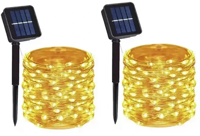 무드등 줄조명 인테리어 간접 LED 무선 조명등 수면 우주빔 램프 50-300 LED 야외 태양 요정 조명 8 모드, 06 Warm 2PC, 01 7M-50Leds