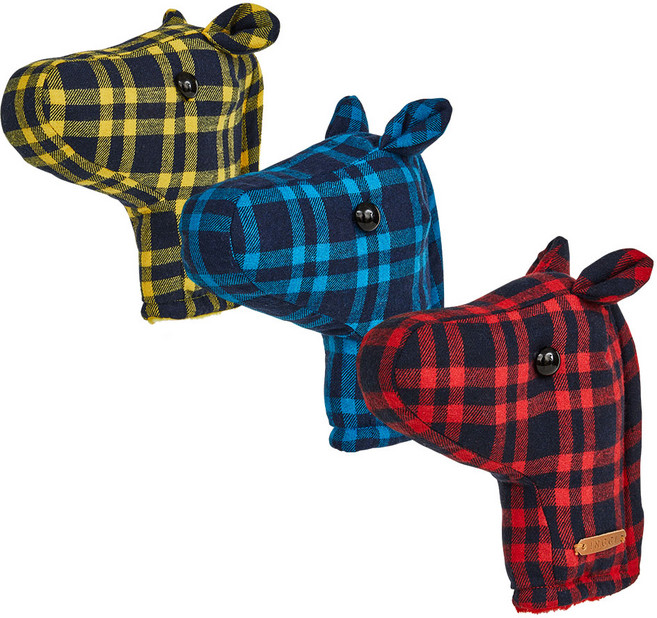 달인골프 INGGI 타탄체크 포니 퍼터커버 골프커버 3종, 옐로우, 1개