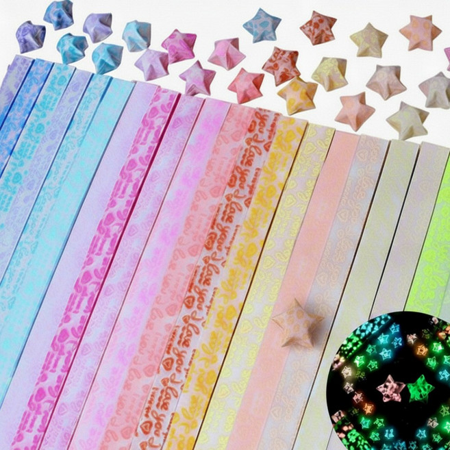 알뜰순정 야광 별모양 종이접기 색상패턴랜덤, 20세트_600매