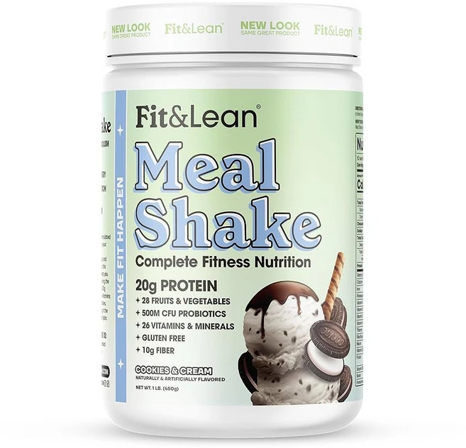 핏 앤 린 밀 쉐이크 식사 대체제 단백질 섬유질 프로바이오틱스 초콜릿 1단위파운드 용기당 10인분, 16 Ounce (Pack of 1), 쿠키 및 크림, 1개, 450g - 쿠팡