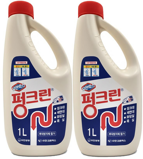 유한락스 펑크린 배수구클리너 1Lx2개 byd756BB
