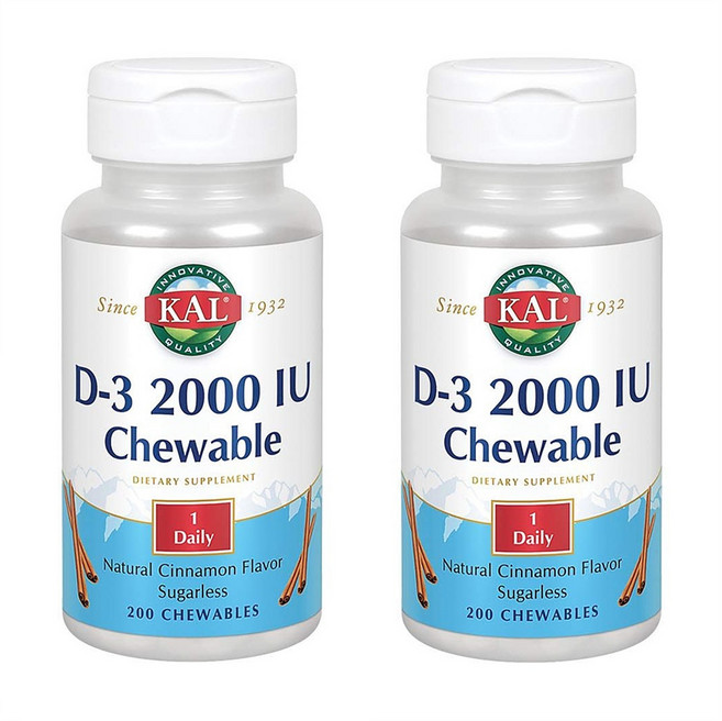KAL Vitamin D3 칼 비타민 D3 츄어블 2000IU 200정 2팩
