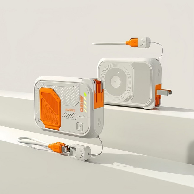 WH 可登機 自帶線 磁吸行動電源 20000mAh AC插頭 自帶支架, DX367白色