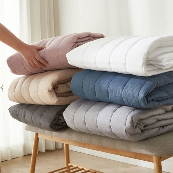 보드래 순면 60수 데일리 누빔 침대패드, 그레이