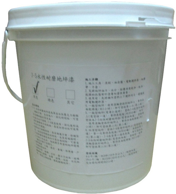 J-5 水性耐磨地坪漆 單液水性壓克力樹脂, 黃色 / 4公斤桶裝, 1個, 4kg