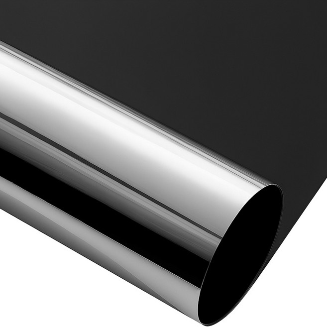 투데이리빙 3m 창문 단열 반사 필름 자외선 햇빛 열차단 시트지 사생활 보호 반투명 썬팅지 유리창 코팅지 거실 베란다 접착식 스티커, R98819B(실버+블랙, 1개