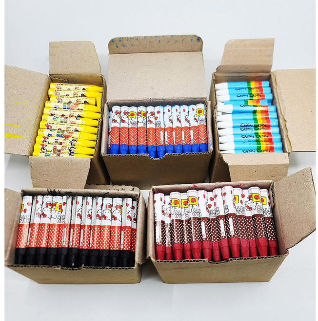 아트모아 단색크레파스 크레용 100개입 1통 검정 파랑 빨강 노랑 흰색 5가지컬러