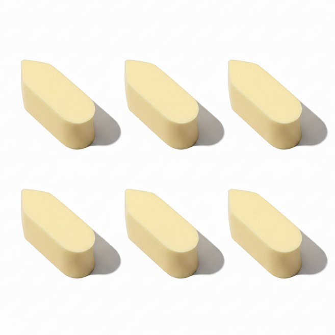 하이드로 스펀지 파운데이션 물광 화장 메이크업 조각 퍼프, 소프트, M-6개, 1세트, 소프트-M-6개