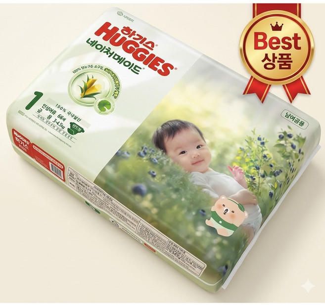 하기스 NEW 네이처메이드 밴드형 기저귀 아동공용 1단계 66매