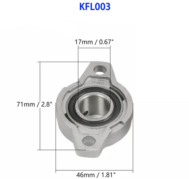 10PCS 아연 베개 샤프트 KFL08 25MM KFL004 마름모꼴 합금 8MM KFL005 KFL001 인서트 블록 KFL000 선형, KFL003 17MM, 4 개, 4개