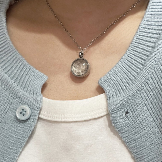 강아지 털 목걸이 반려동물 메모리얼 추억 보관함 고양이 수염 반려견 유치 보관, 1개, 17mm_42cm