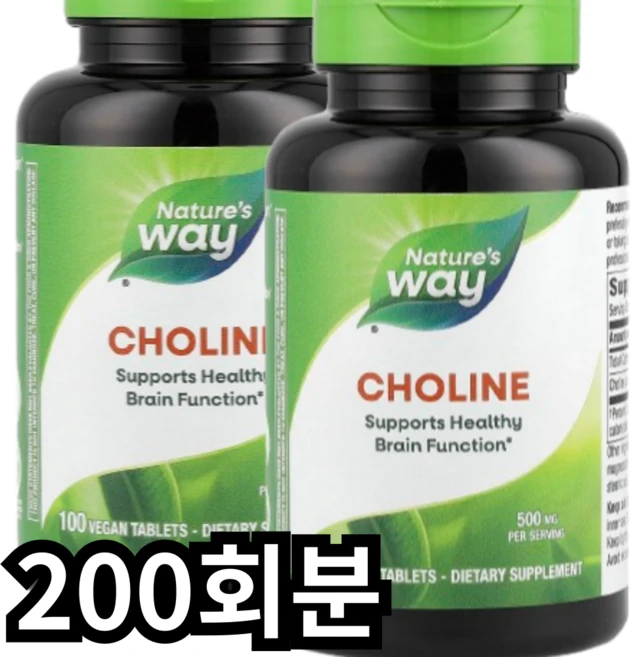 네이쳐스웨이 콜린 500mg 타블렛, 200회분, 1개 - 쿠팡